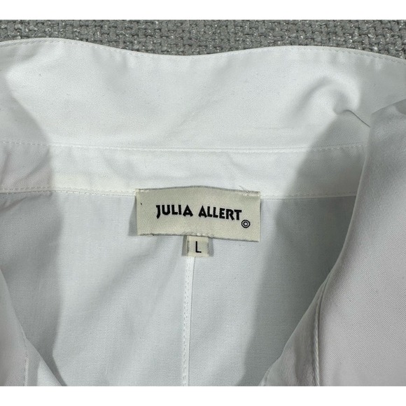Julia Allert Shirt Womens Large White Oversized Long Sleeve Shirt Embroidery - Picture 4 of 12